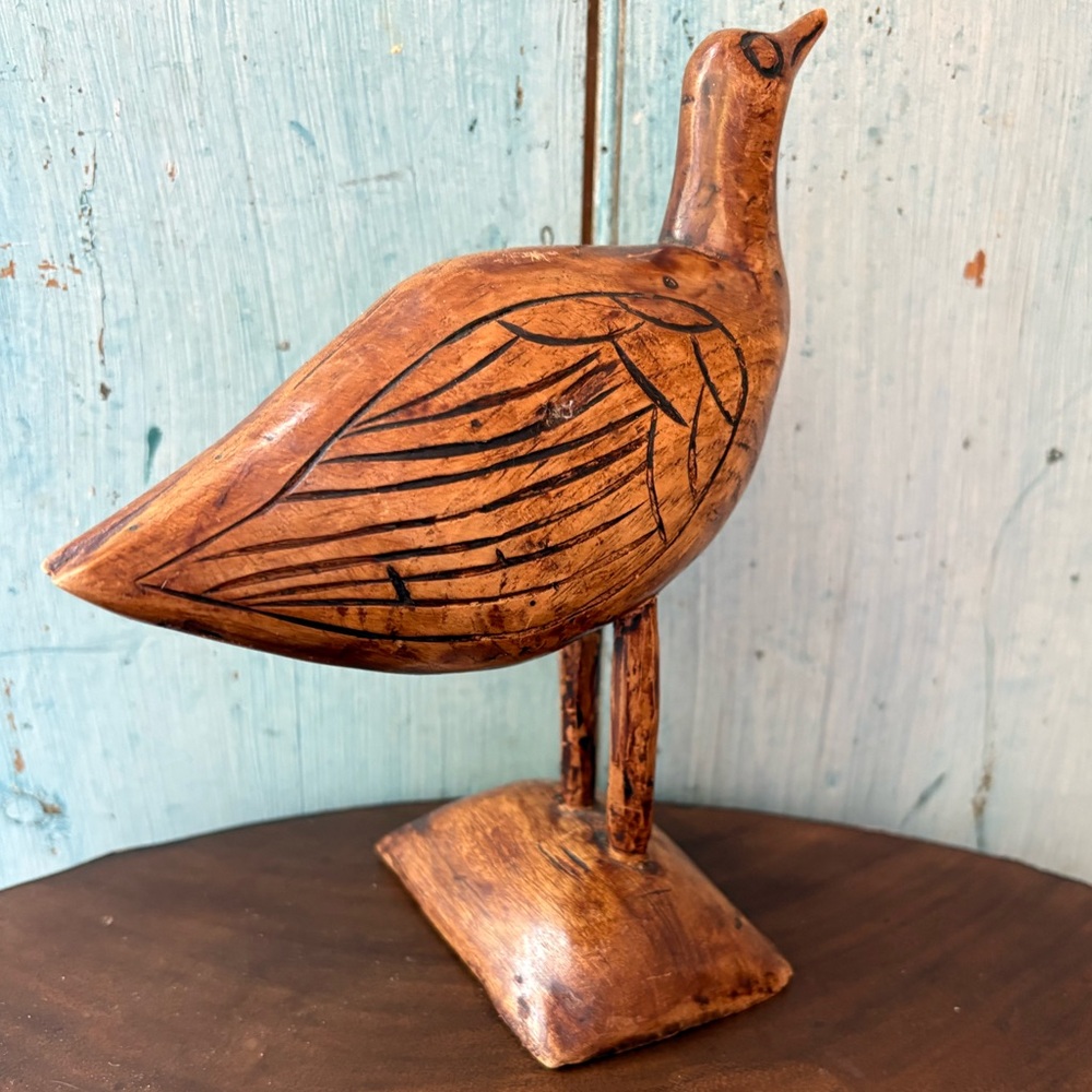 From Grand Cayman Island, BWI Handcrafted Wooden Bird Sculpture - Picture 3 of 10